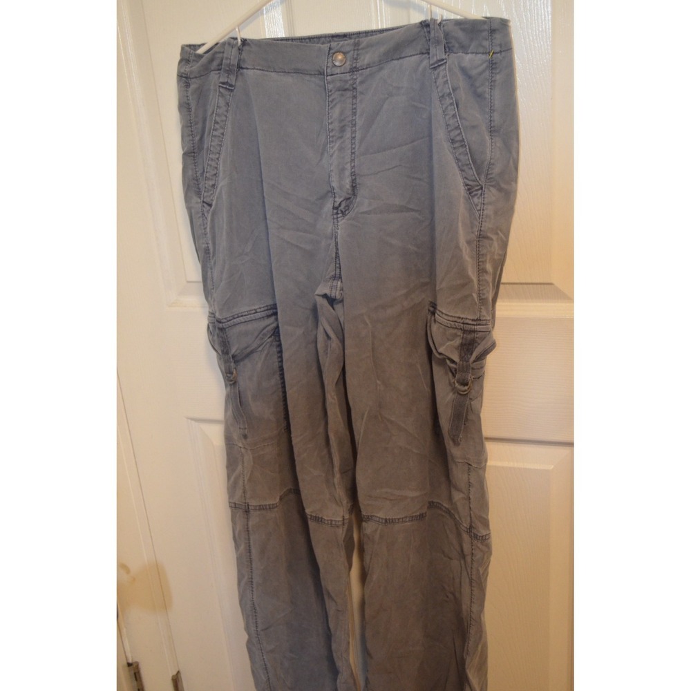American Eagle Baggy Jogger Cargo Pants Gray Stretch Utility Size 4 Regular